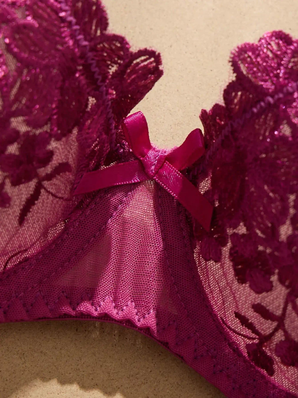 Floral Embroidery Lace Lingerie Set
