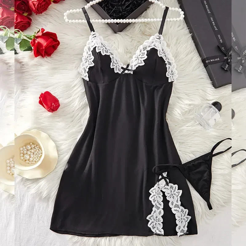Soft Heart Print Lingerie Set