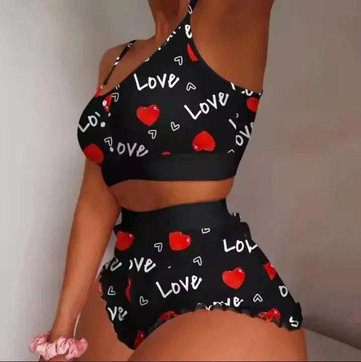 Knit Print Pajama Short Set
