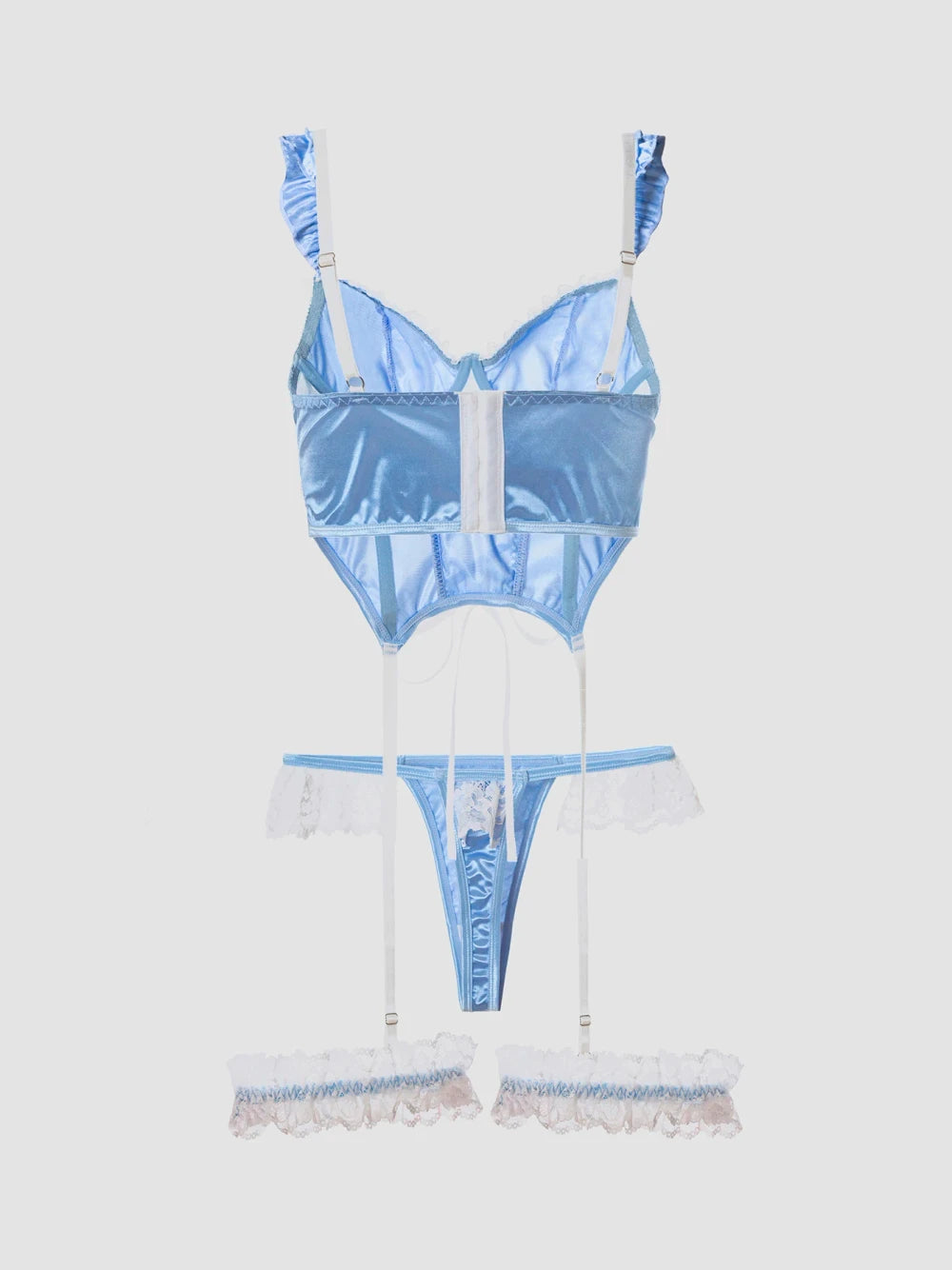 Satin Jacquard Lace Lingerie Set