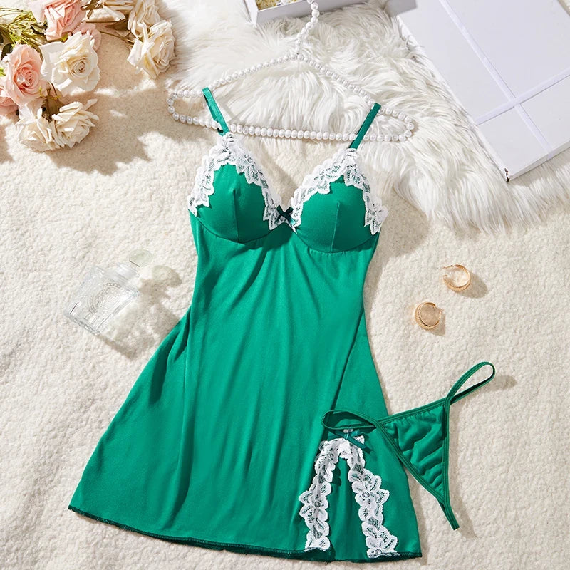 Seamless Strap Lounge Bra and Skirt Set