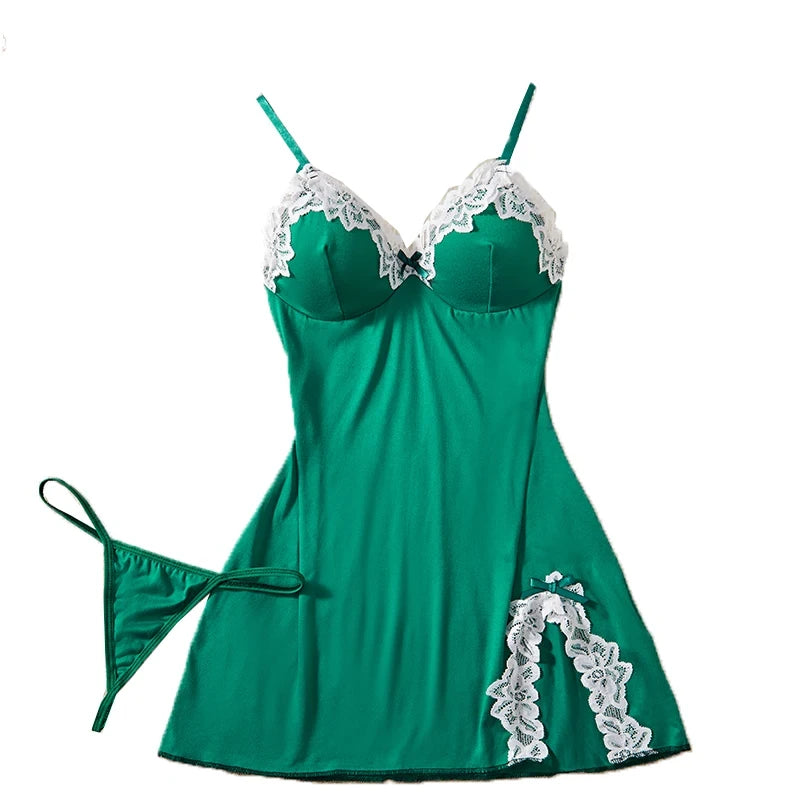 Seamless Strap Lounge Bra and Skirt Set