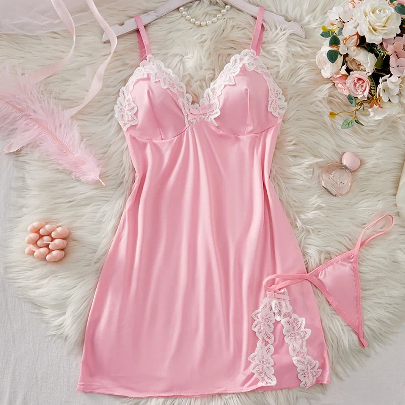 Seamless Strap Lounge Bra and Skirt Set