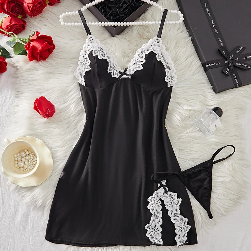 Seamless Strap Lounge Bra and Skirt Set