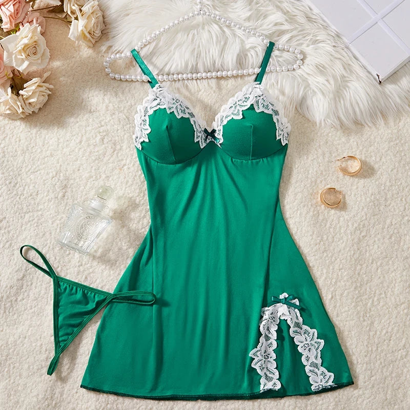 Seamless Strap Lounge Bra and Skirt Set