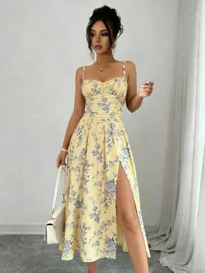 Bohemian Print Strapless A-Line Dress