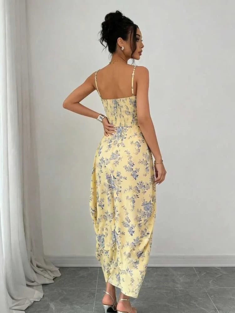 Bohemian Print Strapless A-Line Dress