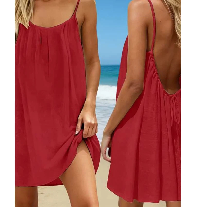 Sleeveless Backless Mini Sundress
