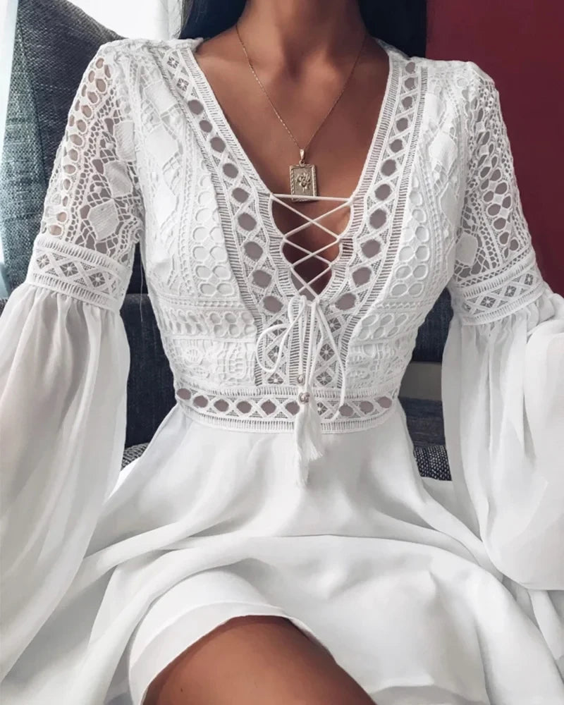Chiffon Ruffle Mini Dress