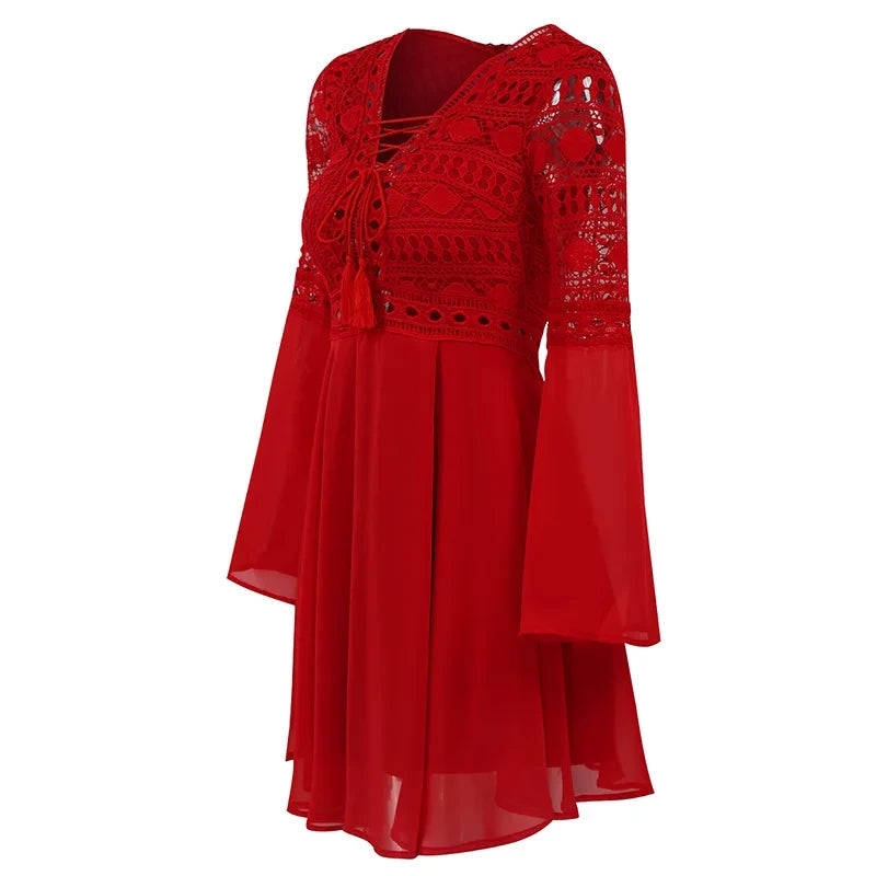 Chiffon Ruffle Mini Dress
