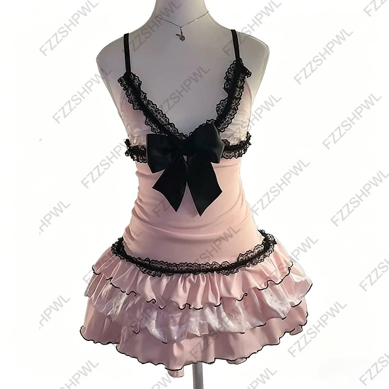 Solid Lace Bow Dress