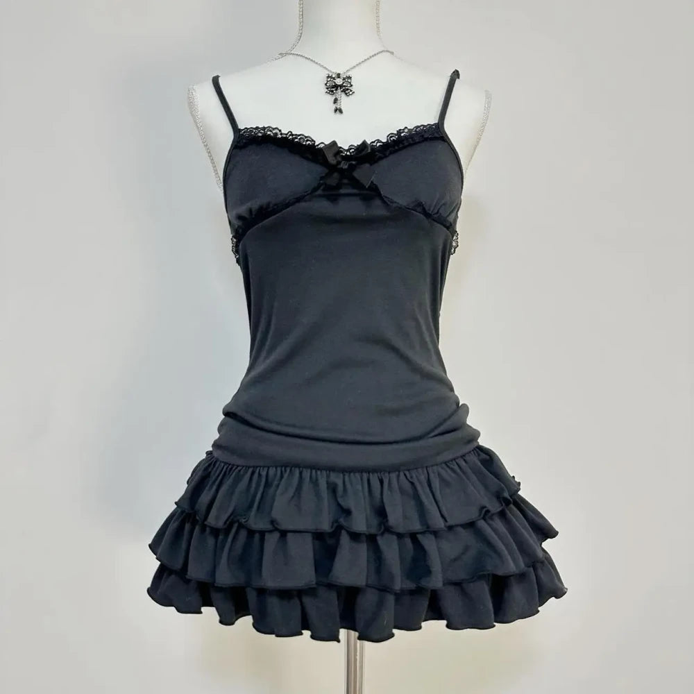 Solid Lace Bow Dress