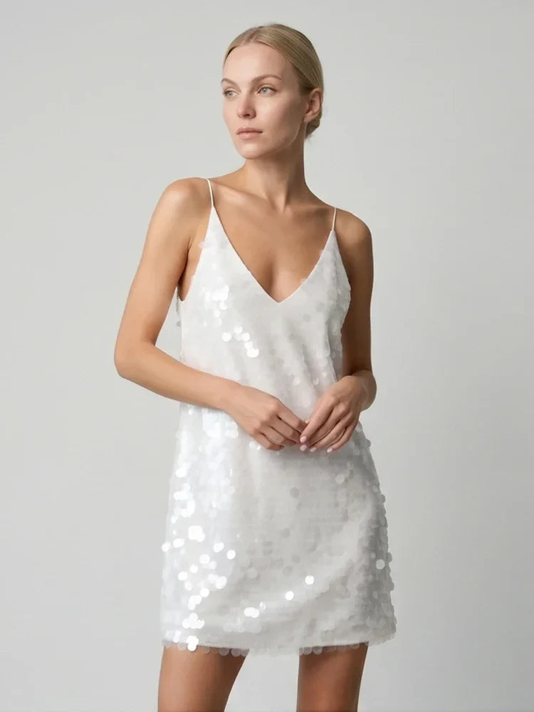 Sequins Spaghetti Strap Mini Dress