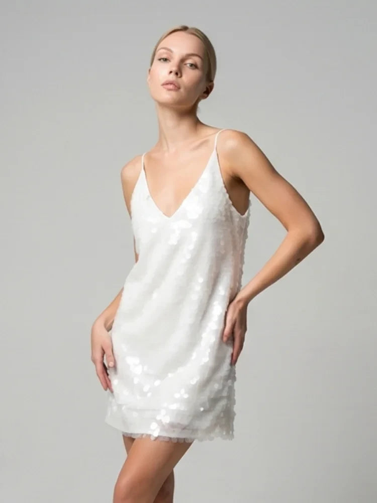 Sequins Spaghetti Strap Mini Dress