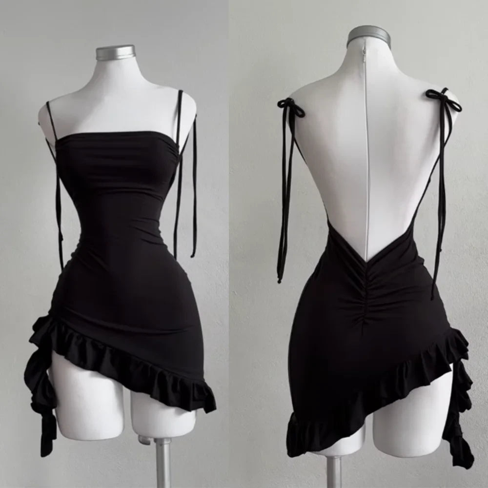 Sleeveless Backless Mini Dress
