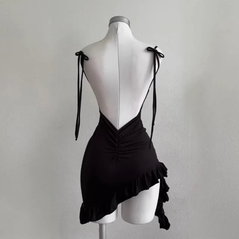 Sleeveless Backless Mini Dress