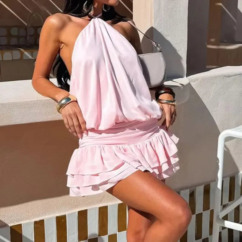 Halter Backless Mini Dress