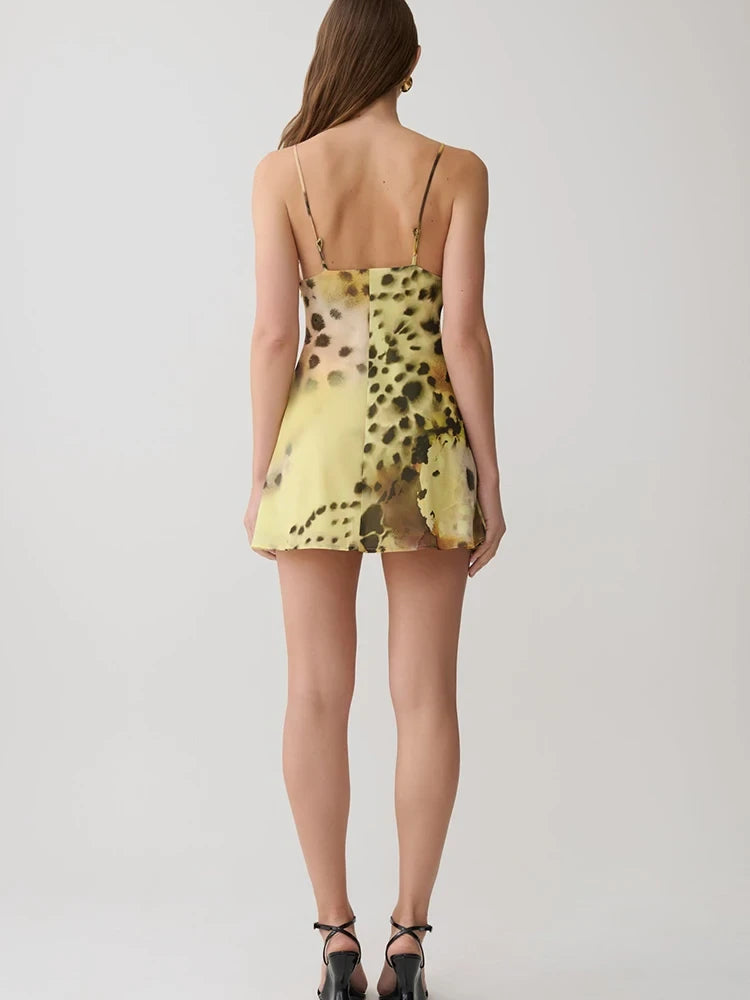 Leopard Patchwork Lace Mini Dress