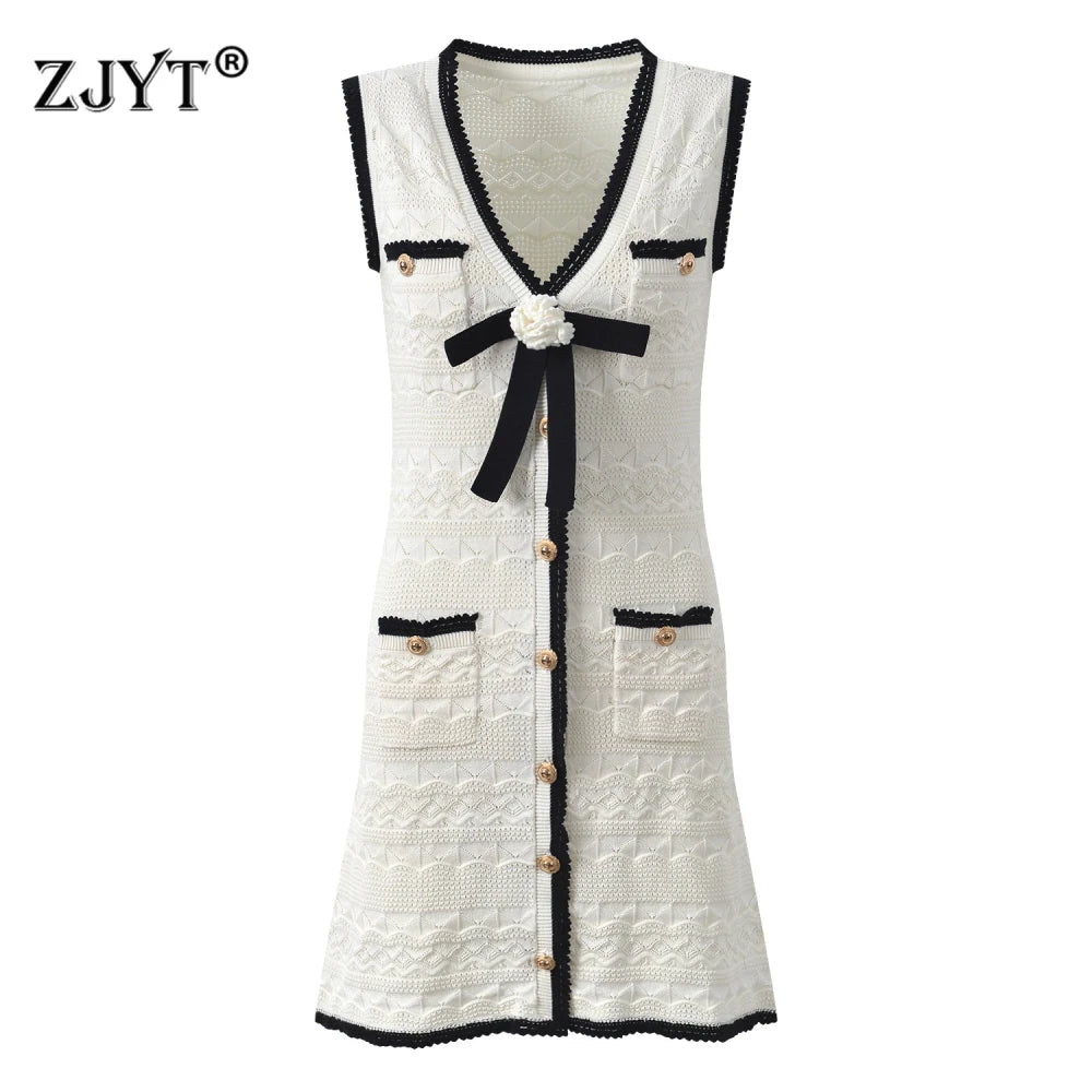 Floral Knitted Mini Dress