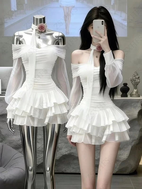 Punk Aesthetic Chiffon Mini Dress