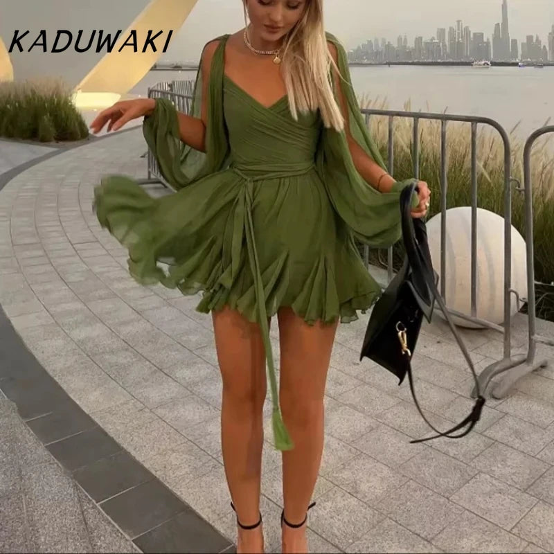 Chic Pleated Mini Dress
