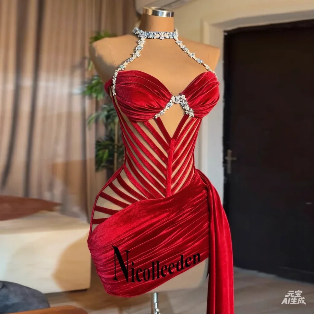 Pleated Satin Cocktail Dress