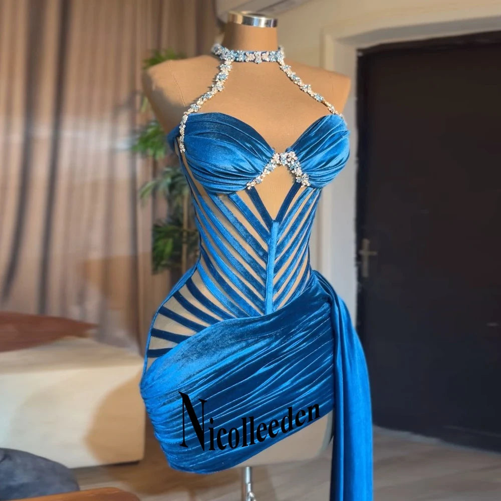 Pleated Satin Cocktail Dress