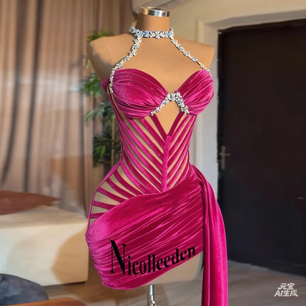 Pleated Satin Cocktail Dress